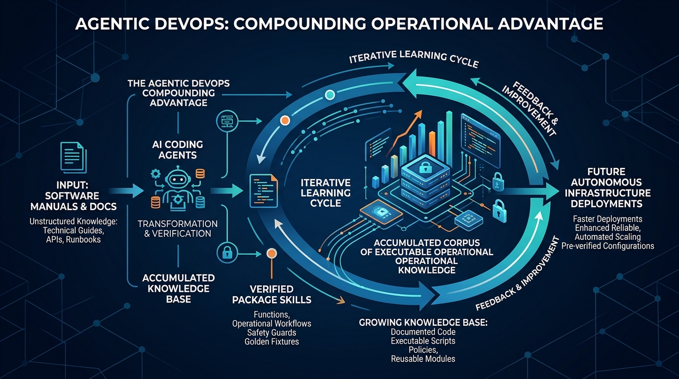 Agentic DevOps Compounding Operational Advantage Diagram