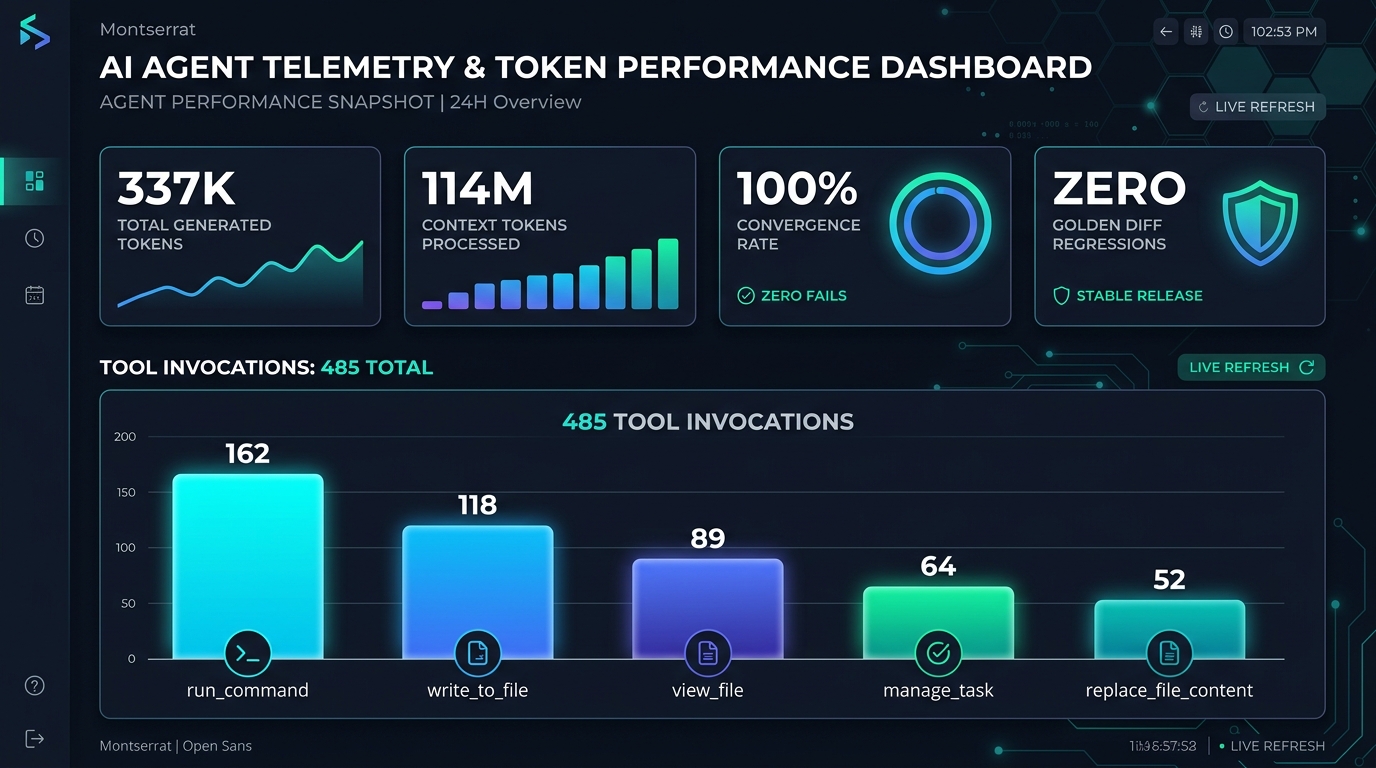 AI Agent Telemetry and Token Performance Dashboard