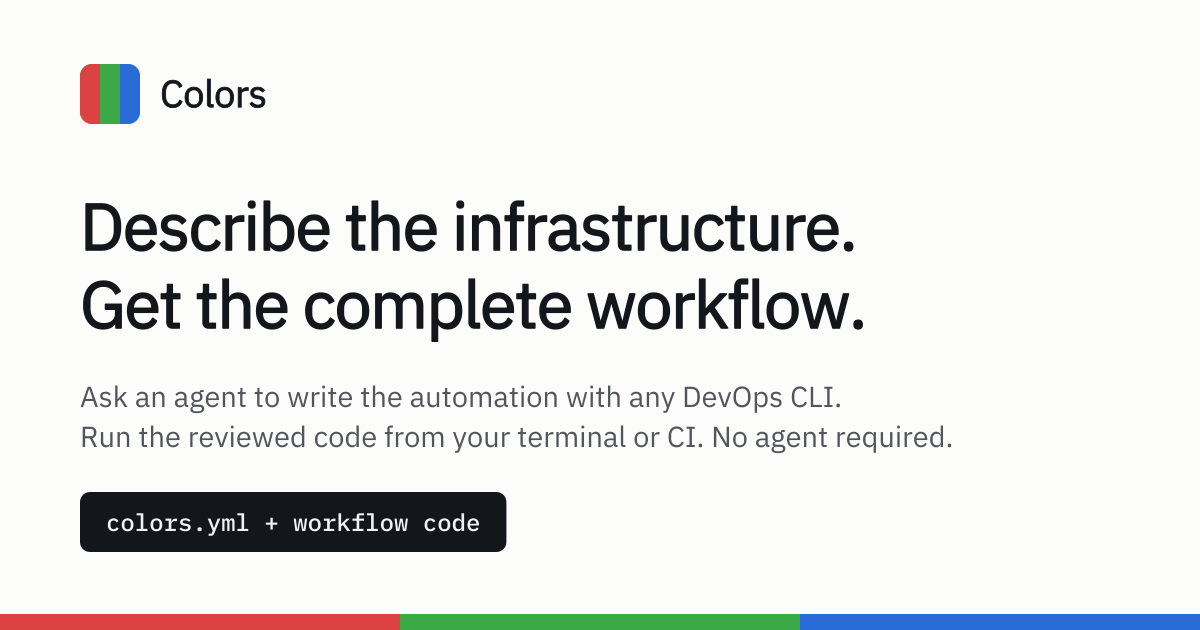 Describe the infrastructure. Get the complete workflow.